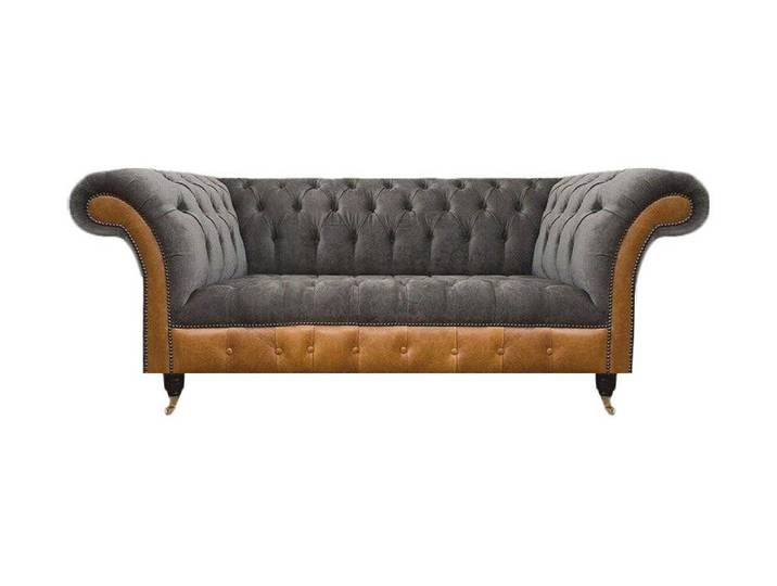 Xlmoebel Chesterfield-Sofa Luxuriöses graues Chesterfield-Sofa mit edlem Design und Komfort, Sofa, Hergestellt in Europa
