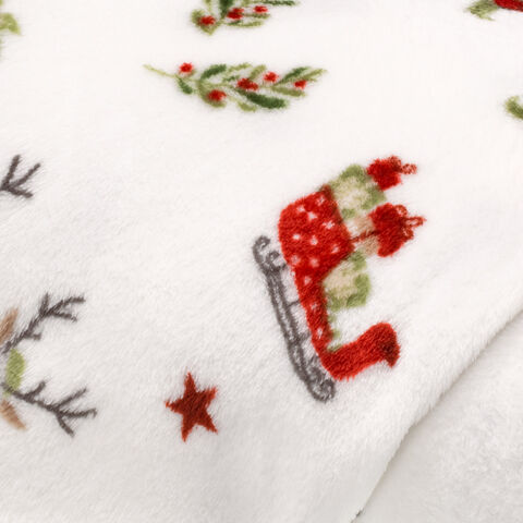 Wellness-Fleece "Ski-Rentiere", rot/grün