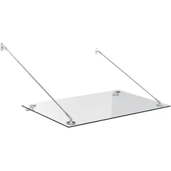 Glas Vordach aus Edelstahl ca. 140x90cm mit gehärtetem Verbundglas