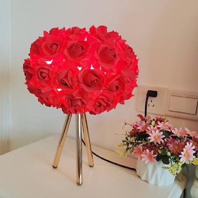 tischlampe moderne hochzeit dekoration ehe 3000-6000k schlafzimmer schreibtischlampe kreative rosen blume licht wohnzimmer lampe nachttischlampen