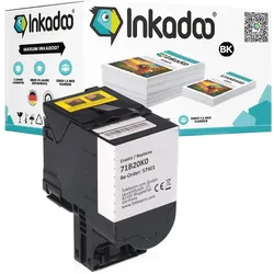 Inkadoo, Toner, Toner kompatibel zu Lexmark 71B2HK0 Toner, schwarz Schwarz (BK)
