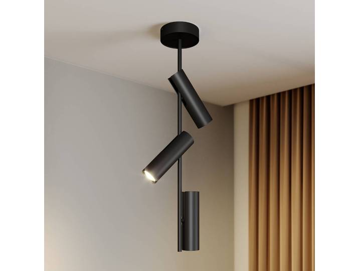 Deckenspot Leda 3, dreiflammig, schwarz 3 SIGMA, dimmbar, schwarz, für Wohn- / Esszimmer, Metall, Modern