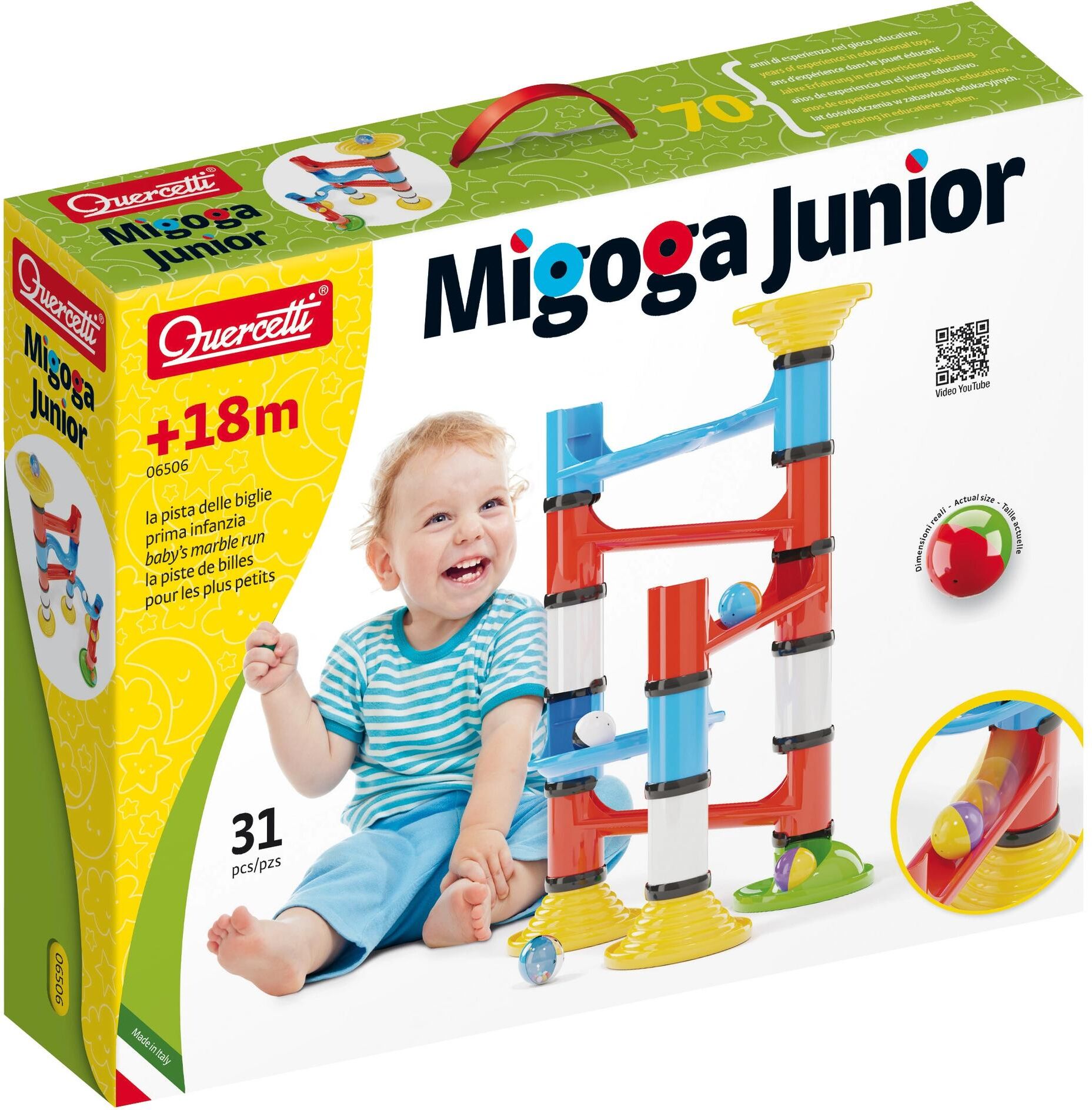 Kugelbahn QUERCETTI "Migoga Junior 31 Teile", Kinder, bunt (frz:), Kunststoff, Kugelbahnen Kugelbahn frz: Einheitsgröße