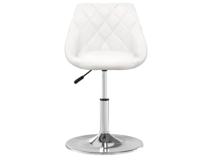 Barhocker, weiß, Kunstleder, drehbar, verstellbar Basis aus verchromtem Stahl, 360 Grad drehbar, Gashebemechanismus, maximale Belastung pro Sitz 110 kg