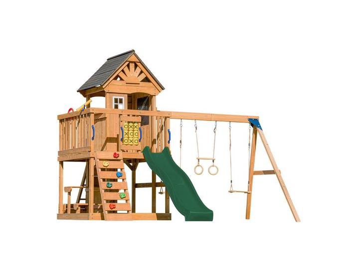 SPIELTURM MIT RUTSCHE GRÜN