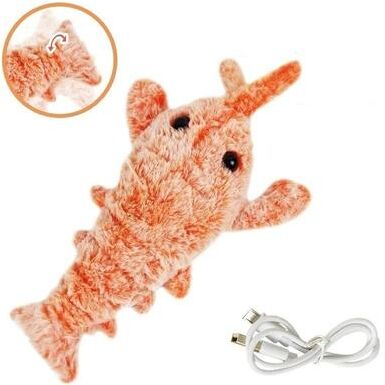 Uplift Essentials Interactive Electric Flopping Lobster Pet Toy orange