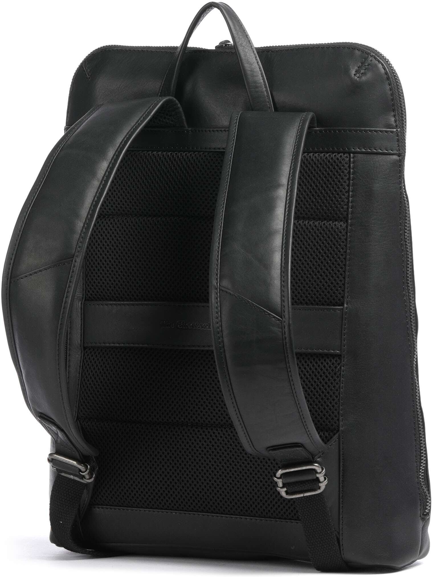 The Chesterfield Brand Wax Pull Up Cow Filmore Rucksack aus Leder, schwarz