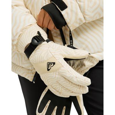 Snowboardhandschuhe ROXY "Roxy Jetty", Damen, Gr. S, beige (biscotti frosty axs), Kunstfaser, Handschuhe