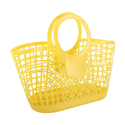 Portable Hollow Storage Basket For Fruits, Vegetables, Toys & Household Organization yellow