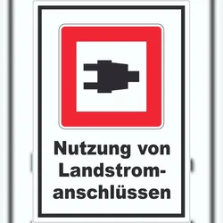 HB-Druck Nutzung von Landstromanschlüssen Aufkleber A0 (841x1189mm)