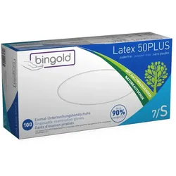 BINGOLD Latex 50PLUS Einmalhandschuhe Weiß - L