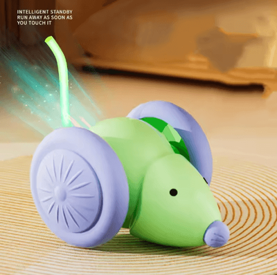 Inspire Picks Smart UFO Electric Cat Teaser Toy Interactive Feather Wand With Bell For Cats green
