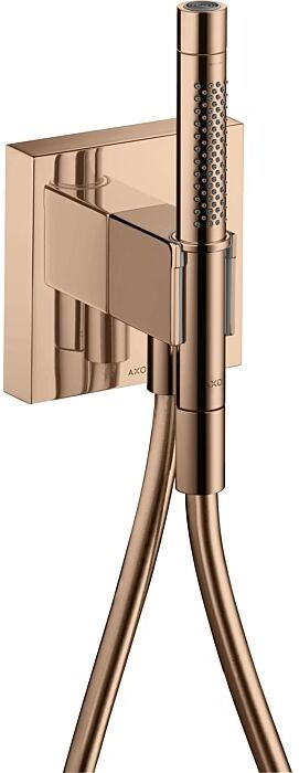 Hansgrohe Axor Starck Organic Portereinheit 12626300 mit Stabhandbrause 2jet, Brauseschlauch, 120x120mm, polished red gold