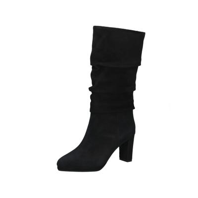 High-Heel-Stiefel PETER KAISER "Peter Kaiser Stiefel Veloursleder", Damen, Gr. 38,5, Leder, schwarz, Veloursleder, Schuhe