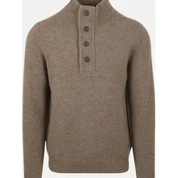 Wollpullover mit Troyer-Kragen Braun M