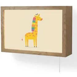 WANDLEUCHTE Giraffe - Regenbogenmähne - Beige LED 30x20 cm Wandlampe