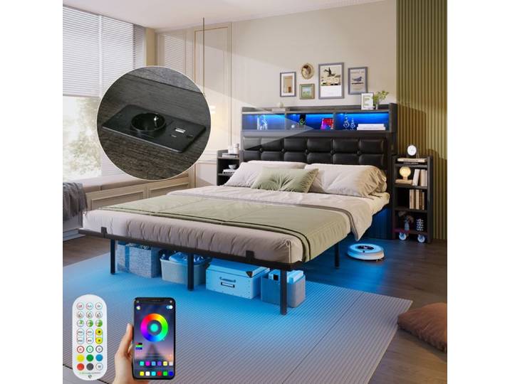 Lit style solide et protégé éclairage led avec éclairage led couleur gris