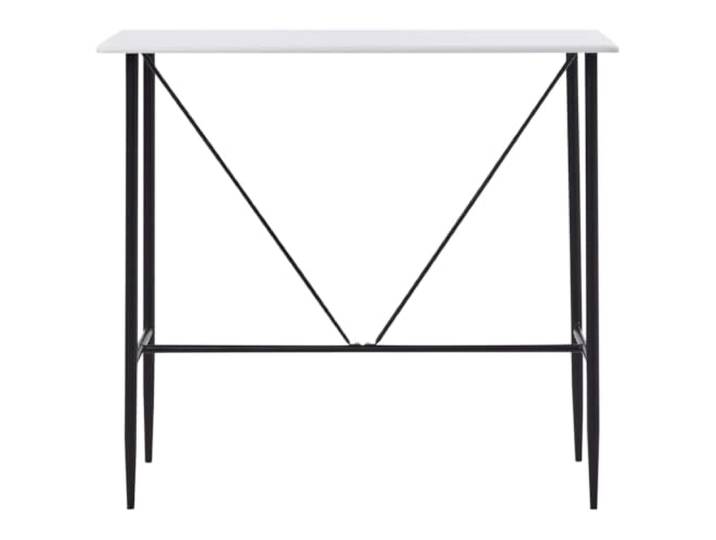 KFGWERSTY Esstisch 120 x 60 x 110 cm aus MDF Weiß MDF-Tischplatte mit PVC-Beschichtung, pulverbeschichtete Stahlbeine, für Küche und Essbereich, pflegeleichte Oberfläche