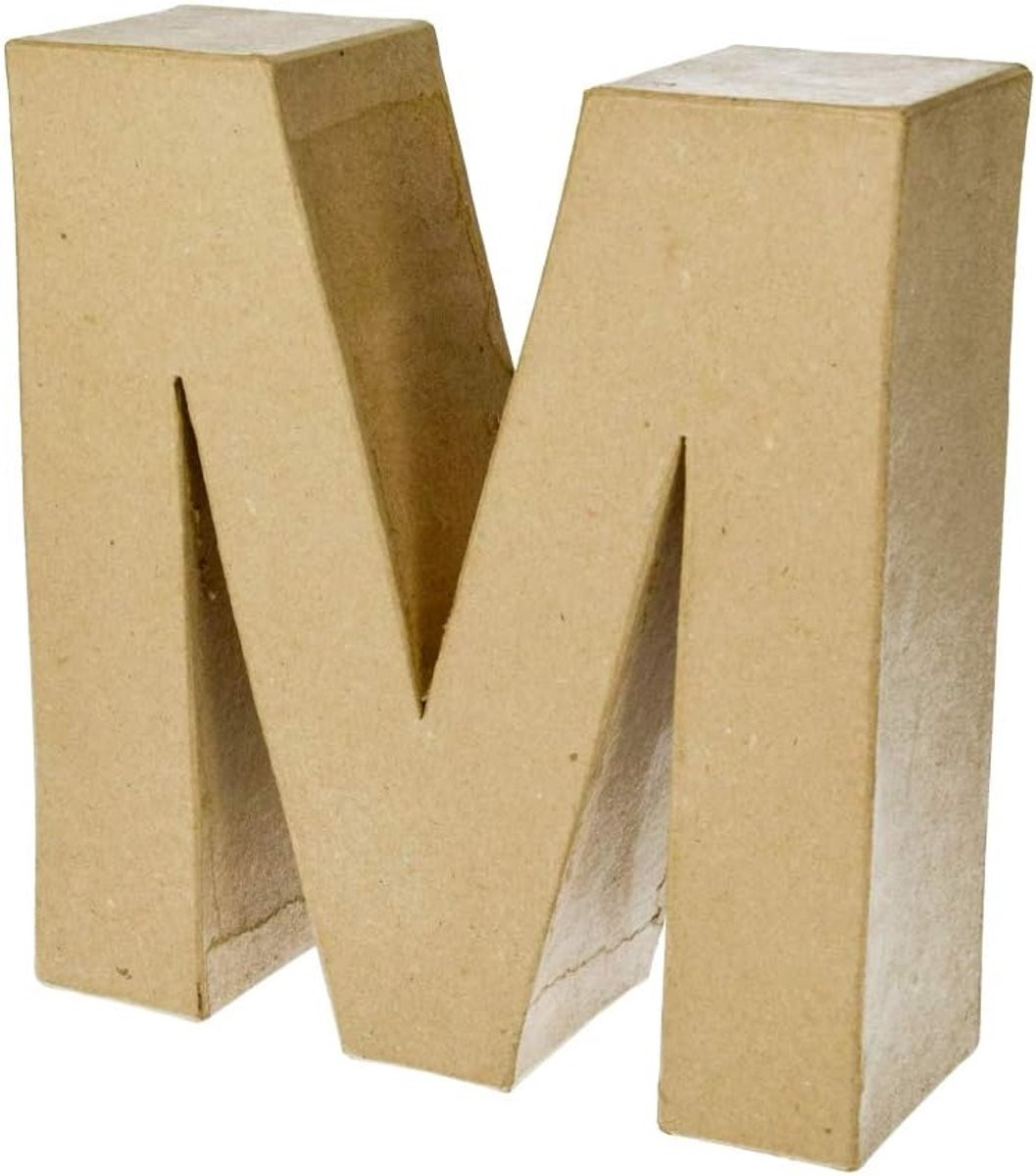 Natuurlijke Papier Mache Letter voor Decoratie, Hoogte: 17.5 cm