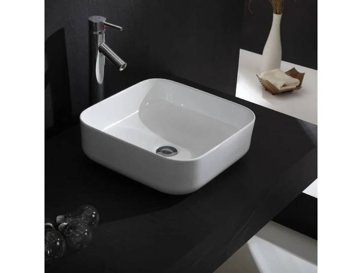HOBucket-Bassin carré intérieur et extérieur, bassin d'art blanc, bassin en céramique pour balcon