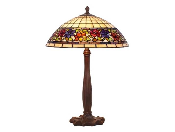Artistar Tiffany Tischlampe Flora, Multicolour, für Wohn- / Esszimmer, Stein, Tiffany