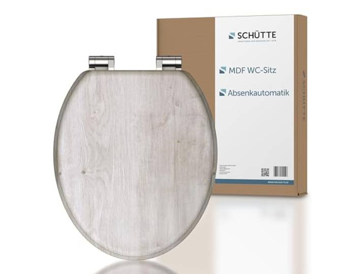 SCHÜTTE WC-Sitz LIGHTWOOD mit Absenkautomatik aus Holz, Klodeckel für WC