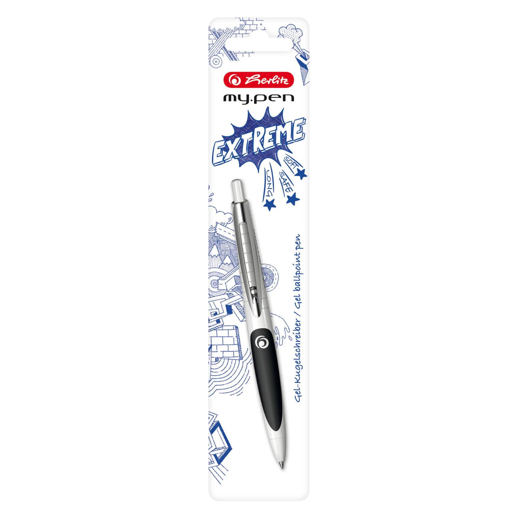 Herlitz Kugelschreiber my.pen Schwarz Weiss Silber (1x) (50028306)