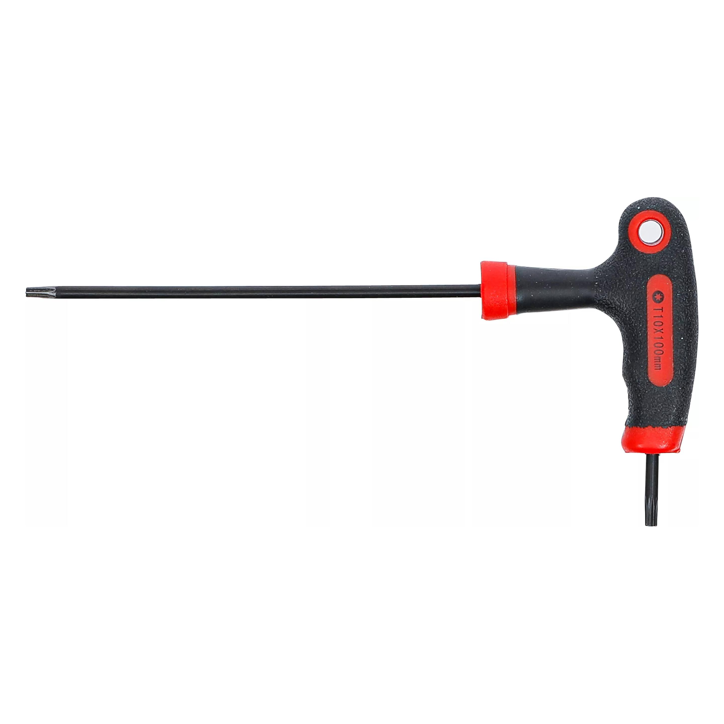BGS Schraubendreher mit T-Griff und seitlicher Klinge T-Profil (für Torx) mit/ohne Bohrung T10 (T-profil) (7880-T10)