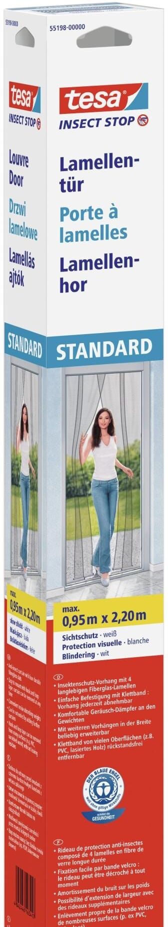 Fliegengitter-Gewebe TESA "Insect Stop Lamellentür Standard weiss", weiss (gewebe: weiß), B:95cm H:220cm, Insektenschutzgitter, Fliegengitter-Gewebe gewebe: weiß B/H: 95cm x 220cm