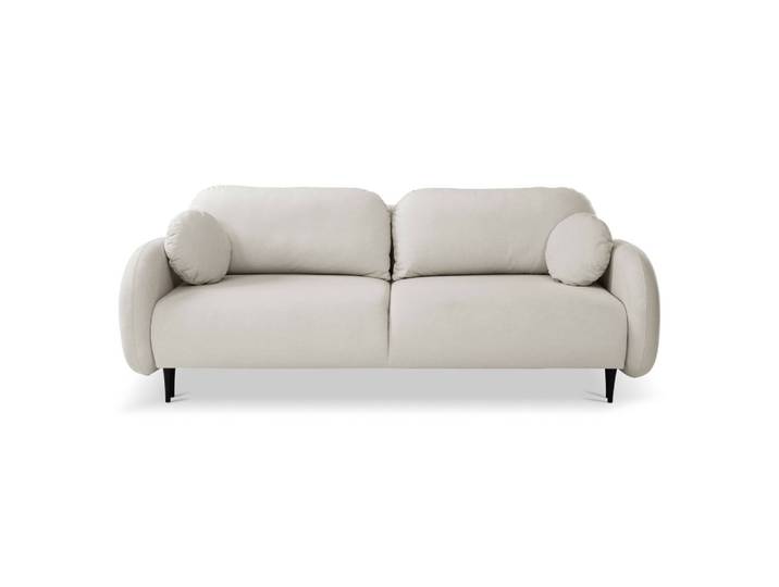BETTSOFA AGIO Beige Plüsch-Stoff mit Schlaffunktion