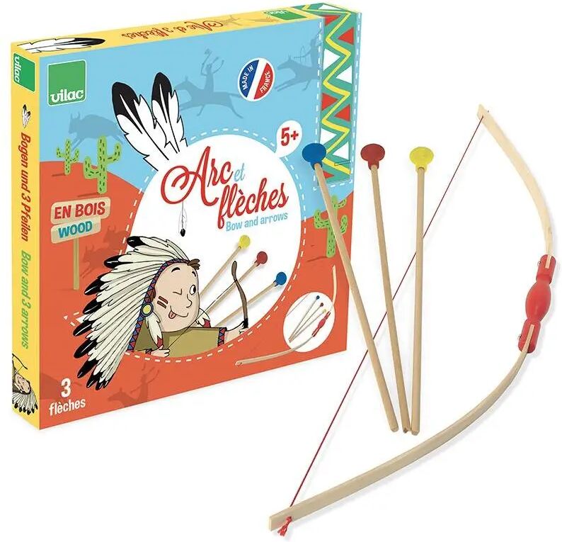 Arc démonté + 3 flèches en boîte cible - Vilac
