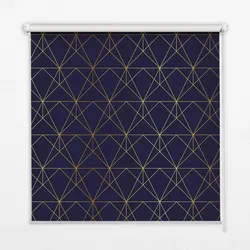 INNENROLLO - Fensterrollo - Rollo - 150x180 cm - Gelbe Linien, die zu Dreiecken verbunden sind