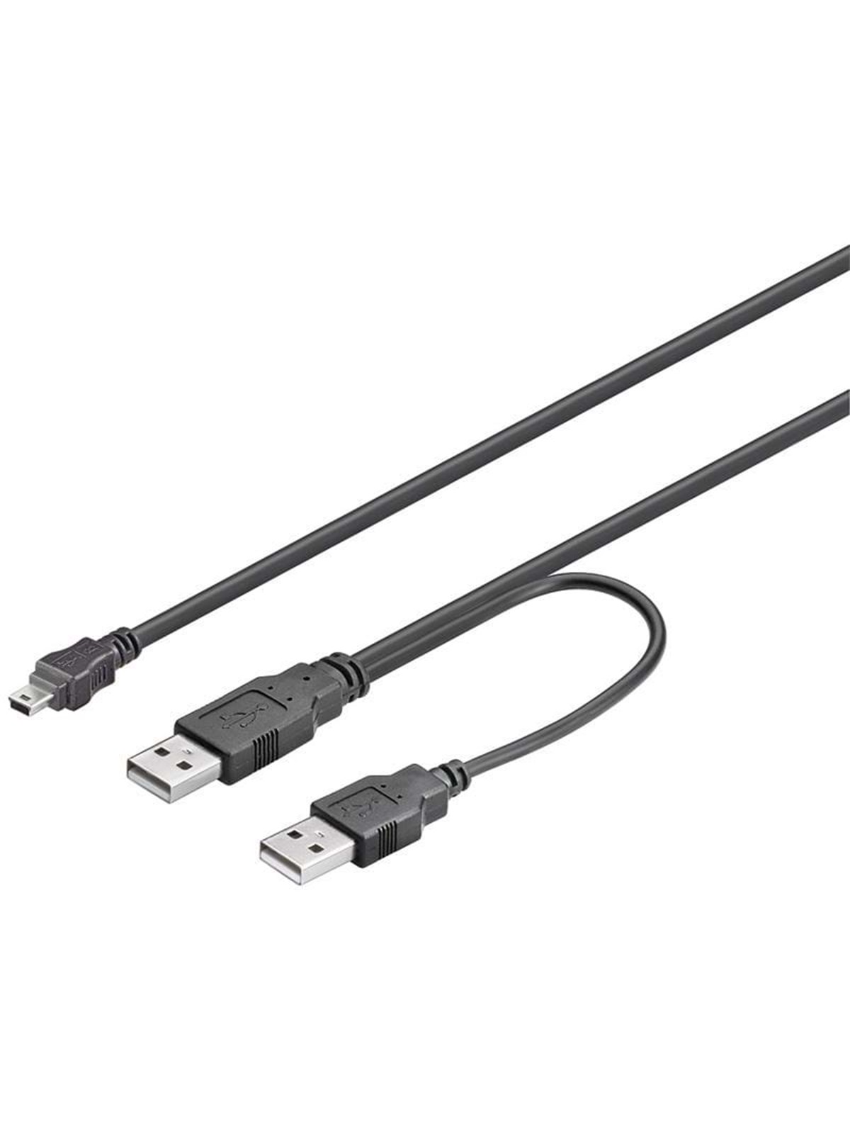 Pro USB 2.0 Dual Strom A/Mini-B - 0.60m