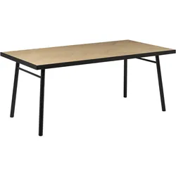 ESSTISCH 180/90/80 cm Hellbraun, Schwarz Rechteckig Ivorie