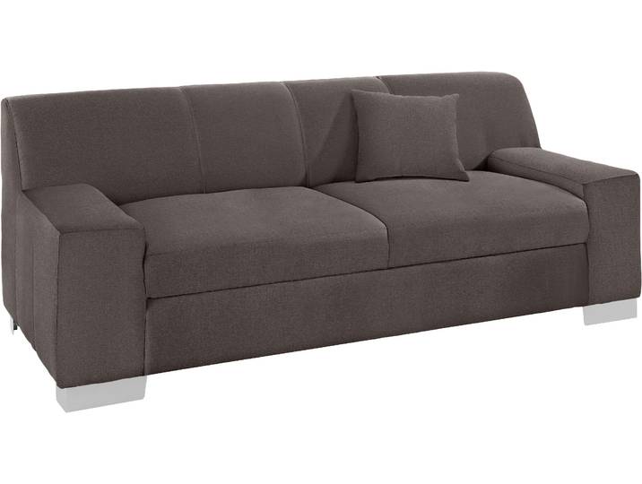 2-Sitzer DOMO COLLECTION Bero, elegant und zeitlos, flache Armlehnen , grau (stone), B:193cm H:74cm T:85cm, Zierkissen: Im jeweiligen Bezugsstoff;Struktur fein (100% Polyester);Feinstruktur (100% Polyester);Luxus-Microfaser (100% Polyester), Sofas, 2-Sitzer, fester Sitzkomfort