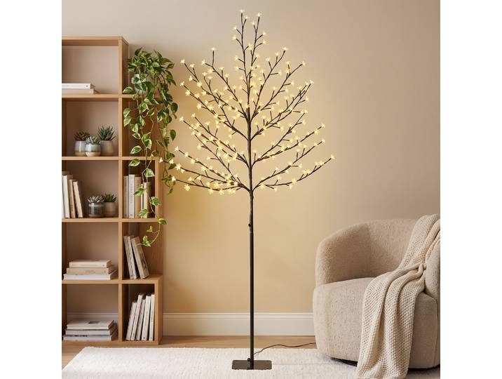 HOMCOM Arbre Lumineux Cerisier 180cm 200 LED Intérieur Extérieur