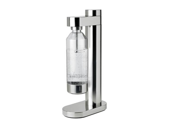 Wassersprudler Brus Stelton Edelstahl glänzend silber, Designer Sören Refsgaard, 22x42x11.5 cm