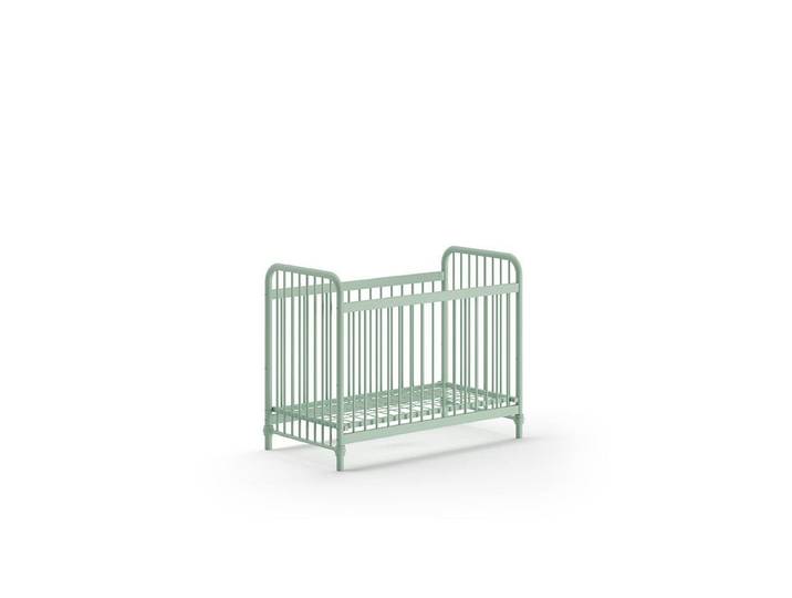 58 aufm Kessel Bettgestell Babybett Kay 131x71x102 Metallbett Gitterbett Metall Grün matt (inkl. Versand, Lieferung bis Verwendungsstelle), Liegefläche 60 x 120, Metallgitterrost, 2 Höhenstufen, moderne Optik