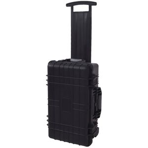 vidaXL Transportkoffer 140304, abschließbar, aus Kunststoff, mit Rollen & Schaumstoff, wasserdicht, 56 x 23 x 35cm