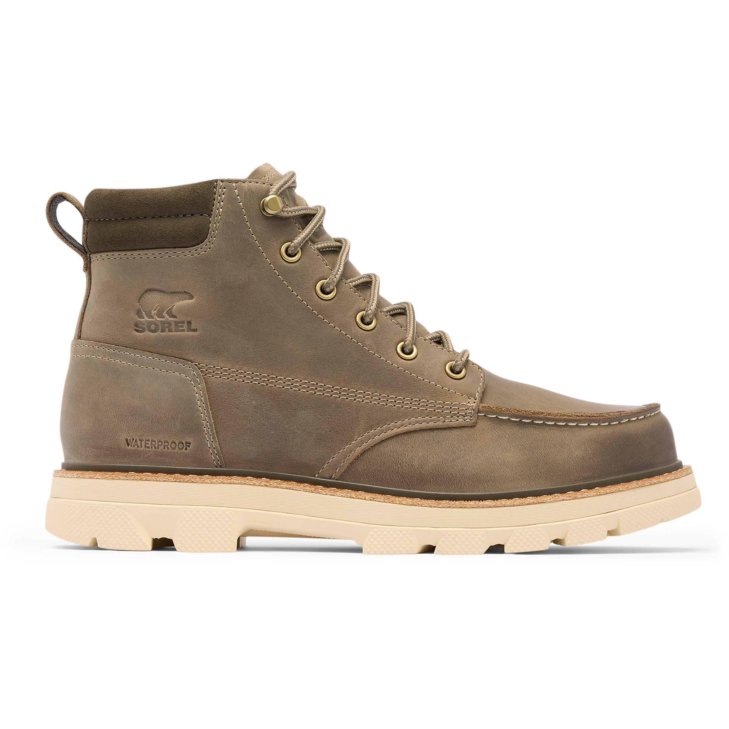 Sorel Lark-47 Moc Toe WP Herren Freizeitschuhe gruen Größe 43 Lifestyle Wasserdicht