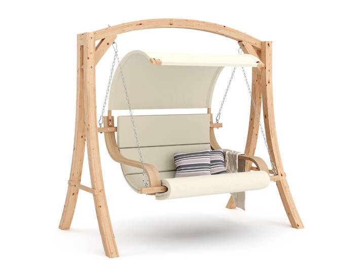 Hollywoodschaukel Holz beige/nature