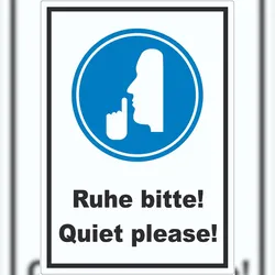HB-Druck Ruhe bitte Quiet please Aufkleber A9 (37x52mm)
