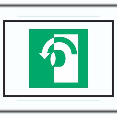 HB-Druck Zum Öffnen gegen Uhrzeigersinn drehen Symbol A2 (420x594mm) Schild