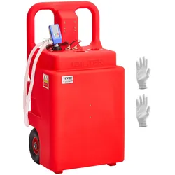 VEVOR  Kraftstofftrolley, 121 L, Kraftstoffkanister mit 9,46 L/min elektrischer Kraftstofftransferpumpe, 1,2 m Förderschlauch & Auto-Stop-Sensordüse, Tankadapter, geeignet für Diesel & Benzin, rot