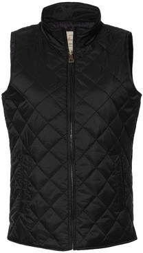Weatherproof W207359 Women's Vintage Diamond Quilted Vest in Black size XL   Nylon