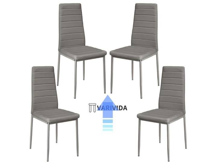 VARIVIDA 4X Chaises à Manger Chaise de Salle de séjours (gris)