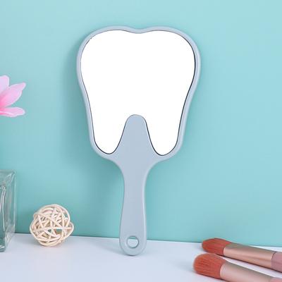 Fusion Finds Cute Tooth Shaped Handheld Makeup Mirror Portable High Definition Vanity Mirror With Handle light Blue