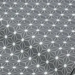Beschichteter Baumwollstoff "Grafisches Design", grau/weiß