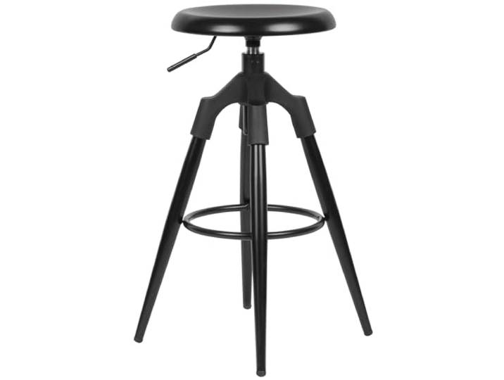 WOHNLING Barhocker Metall Schwarz 72-80 cm, Industrial Barstuhl bis 100 kg ohne Lehne, Tresenhocker mit nach außen gerichteten Beinen, Tresenstuhl für Küche und Bar