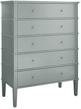Grace 5-Drawer Tall Dresser - Soft Blue Gray - Ballard Designs